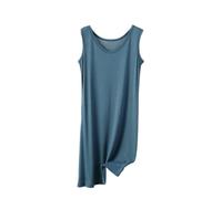 Camicia Da Notte Donna - Camicie Da Notte Estive Camicia Da Notte Senza Maniche In Cotone Da Donna Camicia Da Notte Allentata Da Donna Taglie Forti Abito Da Notte Casual Per La Casa, Blu Verde, 7Xl