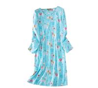 Camicia da Notte Donna Invernale Camicie da Notte da a Maniche Lunghe Camicie da Notte Simpatico Abito da Notte Casual Camicie da Notte Stampate Abito Maglietta Camicia da Notte Donna (Hot Pink, M)