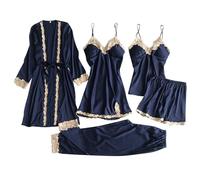 Camicia da Notte Donna-Le Donne Possono Indossare Una Lunga Camicia da Notte Casual da Casa con Pizzo A Rete Sexy E Cuscinetti per Il Seno.