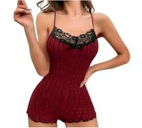 Camicia da Notte Donna Pizzo Farfalle Schiena Nuda(Burgundy M) | Design schiena nuda, dettagli pizzo , tessuto morbido, ideale estate, taglia regolare