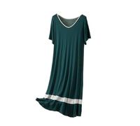 Camicia Da Notte Donna - Plus Size Donna Modale Scollo A V Camicie Da Notte Donna Manica Corta Camicia Da Notte Estiva Indumenti Da Notte Casual Patchwork Camicia Da Notte Abbigliamento Per La Casa