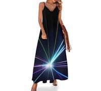 Camicia da Notte Effetto Luce Laser per Donna, Morbida Camicia da Notte Lunga Senza Maniche, Abito da casa Maxi con Scollo a V, Taglie dalla S alla 5XL