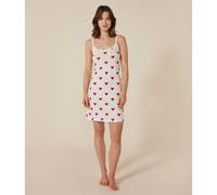 Camicia da notte in cotone, motivo cuori Rosso L Fantasia