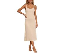 Camicia da notte lunga da donna con spalline sottili regolabili, tessuto morbido, collo arrotondato, comfort ottimale per un riposo tranquillo quotidiano