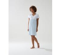 Camicia da notte parto bianco/azzurro pois