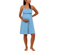 Camicia da Notte Parto Ospedale con Bretelle, Camicia da Notte Premaman, 3 in 1 Allattamento, Ospedale e Gravidanza, Morbida e Transpirante per Il Massimo Comfort (XL, Blu)