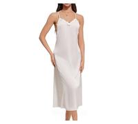 Camicia da Notte Sexy in Raso da Donna - Lingerie con Inserti in Pizzo, Scollo a V, Sottoveste Completa con Schiena Scoperta - Babydoll Lungo con Spalline Sottili, Camicia da Notte per La Luna Di Mie
