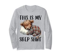 Camicia da Notte This Is My Sleep, Highland Cow, Nightshirt & Sleep Maglia a Manica
