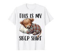 Camicia da Notte This Is My Sleep, Highland Cow, Nightshirt & Sleep Maglietta