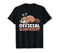 Camicia da Notte Ufficiale Beaver Cozy Sleeping Animals Nightshirt Maglietta