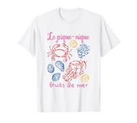 Camicia da Picnic Francese con Frutti di Mare Le Pique-Nique Fruits de Mer Maglietta