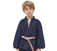 Camicia da Pirata per Bambini Camicia Medievale per Bambino Camicia Medievale da Ragazzo Rinascimentale Steampunk Manica Lunga con Colletto Top Medievale per Halloween Tunica per Bambini Carnevale