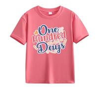 Camicia da ragazzo 146 Girls and Boys Casual Short Sleeved T Shirt 100 Days of School Opening 100 Days Anniversary Personality Loose Short Sleeved Maglietta a maniche corte da bambina 146, rosa