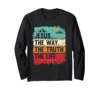 Camicia da Ragazzo con Gesù The Way Truth Life Kids Christian Worship Maglia a Manica