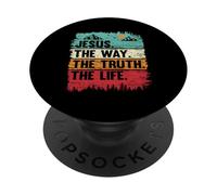 Camicia da ragazzo con Gesù The Way Truth Life Kids Christian Worship PopSockets PopGrip Adesivo