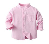 Camicia da Ragazzo Primaverile Camicia per Bambini in Cardigan di Cotone Monopetto a Maniche Lunghe in Tinta Unita Maglie Ragazzi