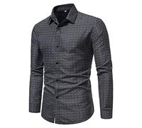 Camicia da smoking formale da uomo, a maniche lunghe, vestibilità regolare, camicia casual da uomo, a maniche lunghe, sofisticata, camicia da sposa con stampa stravagante, con bottoni, top da ballo