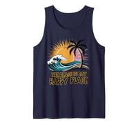 Camicia da spiaggia da donna The Beach is My Happy Place, casual, estiva Canotta