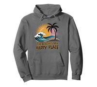 Camicia da spiaggia da donna The Beach is My Happy Place, casual, estiva Felpa con Cappuccio