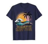 Camicia da spiaggia da donna The Beach is My Happy Place, casual, estiva Maglietta
