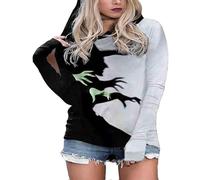 Camicia da Strega a Maniche Lunghe stregone Camicia Casual per Donne (Bianco XL)