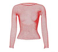 Camicia da uomo a maniche lunghe a rete cava altamente elastica che perde sui fianchi, traspirante, invisibile, modellante biancheria intima per vita fino a 86 cm, nero (rosso)