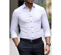 Camicia da uomo a maniche lunghe, abbigliamento formale, look professionale, adatta per abbigliamento da ufficio