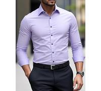 Camicia da uomo a maniche lunghe, abbigliamento formale, look professionale, adatta per abbigliamento da ufficio