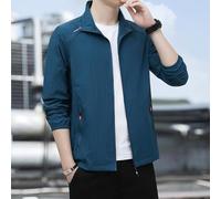 Camicia da uomo a maniche lunghe casual in tinta unita da lavoro, camicia da lavoro, camicia da strato base, progettata per comfort e durata (XXL blu)