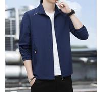 Camicia da uomo a maniche lunghe casual tinta unita da lavoro camicia strato base camicia progettata per comfort e durata (L blu scuro)