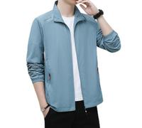 Camicia da uomo a maniche lunghe casual tinta unita da lavoro camicia strato base camicia progettata per comfort e durata (L azzurro)