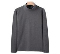 Camicia da uomo a maniche lunghe collo medio alto basic top invernale per il tempo libero maglietta nera da uomo a maniche lunghe camicia intima collo a mezzo rotolo biancheria termica invernale (3XL