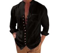 Camicia da uomo a maniche lunghe con vestibilità regolare per primavera e autunno casual colletto rialzato camicia in cotone a maniche lunghe camicetta da ufficio abbigliamento da lavoro morbido e
