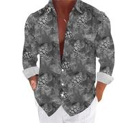 Camicia da uomo a maniche lunghe da lavoro formale Camicia da uomo a maniche lunghe casual Down Beach Flower Shirt e abiti lunghi Camicetta da ufficio Abbigliamento da lavoro Morbido e confortevole