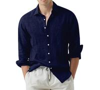 Camicia da uomo a maniche lunghe da lavoro formale camicia da uomo a maniche lunghe in tinta unita con risvolto cardigan sciolto camicia casual da ufficio camicetta abbigliamento da lavoro morbido e