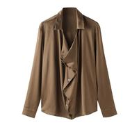 Camicia da uomo a maniche lunghe da lavoro formale camicia da uomo alla moda casual tinta unita personalità camicia a maniche lunghe moda giovanile cardigan casual camicetta da ufficio abbigliamento