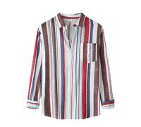 Camicia da uomo a maniche lunghe da lavoro formale camicia da uomo autunno casual stampa a righe colletto rovesciato manica lunga camicia casual camicetta da ufficio abbigliamento da lavoro morbido e