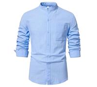 Camicia da uomo a maniche lunghe da lavoro formale camicia da uomo tinta unita monopetto a maniche lunghe casual vacanza quotidiana top ufficio camicetta abbigliamento da lavoro morbido e confortevole