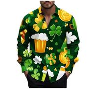 Camicia da uomo a maniche lunghe da lavoro formale da uomo casual alla moda allentata e alla moda stampata in 3D camicia a maniche lunghe da ufficio camicetta da lavoro morbida e confortevole, Oro