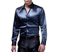 Camicia da uomo a maniche lunghe da lavoro formale da uomo casual autunnale con risvolto camicia a maniche lunghe top cardigan camicetta da ufficio abbigliamento da lavoro morbido e confortevole