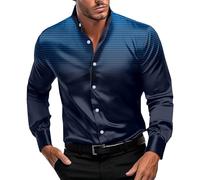 Camicia da uomo a maniche lunghe da lavoro formale da uomo con stampa a pois a quattro vie casual per tutti i giorni colletto alto camicia a maniche lunghe camicetta da ufficio abbigliamento da lavoro