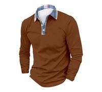 Camicia da uomo a maniche lunghe da uomo in cotone a coste da uomo in velluto a coste da uomo slim casual camicia a maniche lunghe atletica sportiva abbigliamento da lavoro top, Marrone, XL