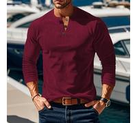 Camicia da uomo a maniche lunghe, foderata in pile, tinta unita, caldo strato base in velluto, per la stagione fredda (M vina)