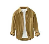 Camicia da uomo a maniche lunghe in cotone multicolore tinta unita per abbigliamento giovane camicie casual allentate, Tu Huang, M