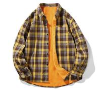 Camicia da uomo a maniche lunghe in flanella invernale calda camicia a quadri uomo in pile da lavoro casual giacca camicie con bottoni e tasca anteriore overcamicia di grandi dimensioni camicia da