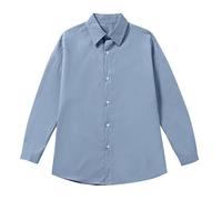 Camicia da uomo a maniche lunghe, in tinta unita, elasticizzata, per il tempo libero, vestibilità normale, leggera, traspirante, in colori macaron, comoda maglietta a maniche lunghe, per casual