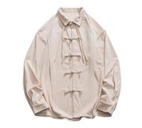 Camicia da uomo a maniche lunghe in velluto a coste stile cinese camicia a maniche lunghe camicia in velluto vintage button down camicia da lavoro giacca tradizionale arti marziali Kung Fu Tai Chi