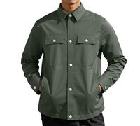 Camicia da uomo a maniche lunghe, vestibilità comoda, a maniche lunghe, con due tasche sul petto, con bottoni, vintage, per il tempo libero, per l'autunno, O verde, XS