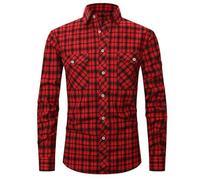 Camicia da uomo, a quadretti, da uomo, a maniche lunghe, Oktoberfest, a quadri, stile retrò, estivo, con bottoni, per il tempo libero, da uomo, a maniche lunghe, per il tavolo della storia, riunioni