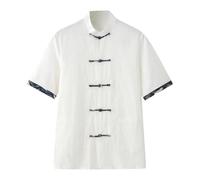 Camicia da uomo abbigliamento cinese tang stile camicia kung fu camicia tradizionale per il tempo libero arti marziali camicia estiva tai chi abbigliamento da allenamento a maniche corte top leggero